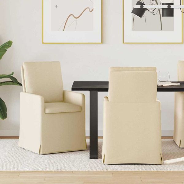 Обедени столове 2 pcs Крем 57 x 67 x 98 см текстил