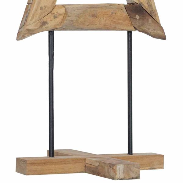 Коледно дърво с поставка Кафяво 120 cm Тиково дърво масив