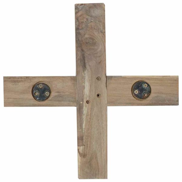 Коледно дърво с поставка Кафяво 120 cm Тиково дърво масив