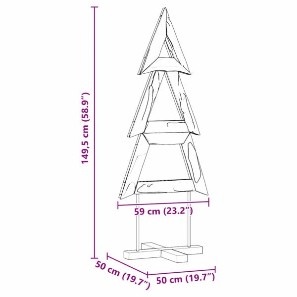 Коледно дърво с поставка Кафяво 150 cm Тиково дърво масив