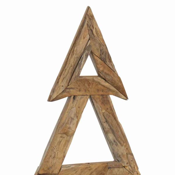 Коледно дърво с поставка Кафяво 180 cm Тиково дърво масив