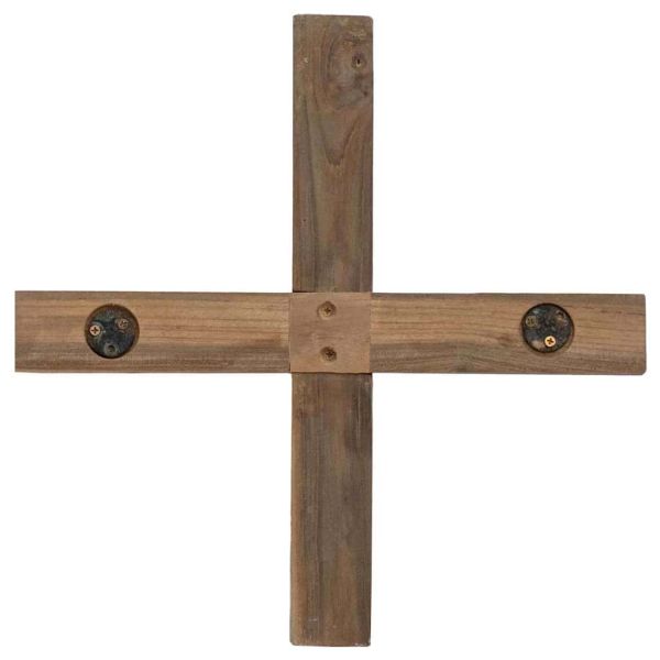 Коледно дърво с поставка Кафяво 90 cm Тиково дърво масив