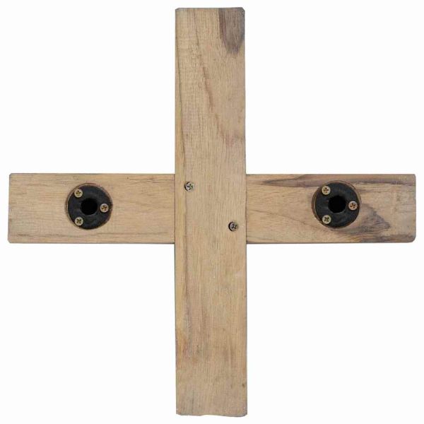 Коледно дърво с поставка Кафяво 120 cm Тиково дърво масив