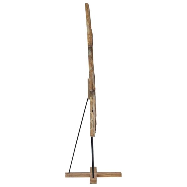 Коледно дърво с поставка Кафяво 180 cm Тиково дърво масив