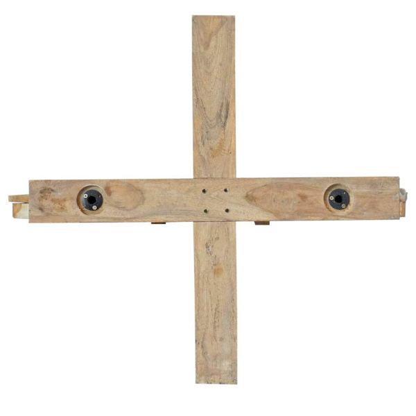 Коледно дърво с поставка Кафяво 180 cm Тиково дърво масив