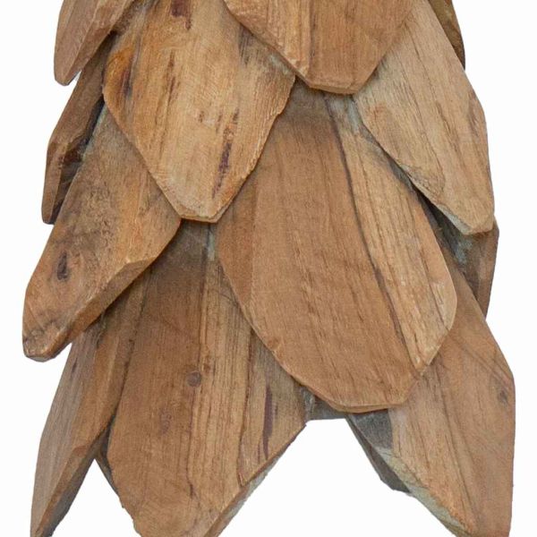 Коледно дърво с поставка Кафяво 50 cm Тиково дърво масив