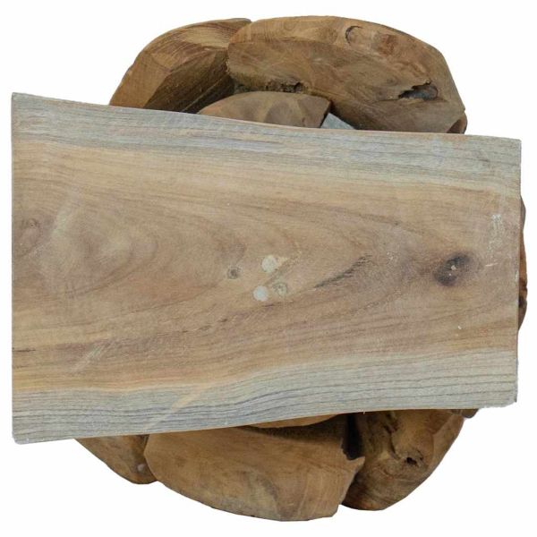 Коледно дърво с поставка Кафяво 60 cm Тиково дърво масив