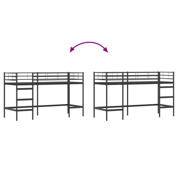 Легло на двуетажно легло за деца Черно 75 x 190 cm