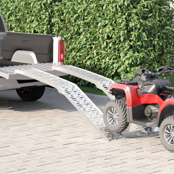 Рампа за натоварване 2 pcs Сребрист 222 x 29 x 14 см Алуминий