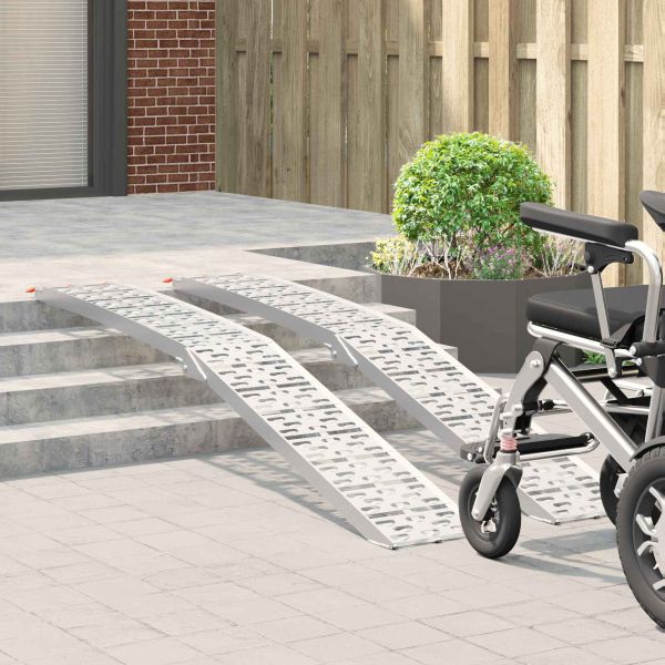 Рампа за натоварване 2 pcs Сребрист 222 x 29 x 14 см Алуминий