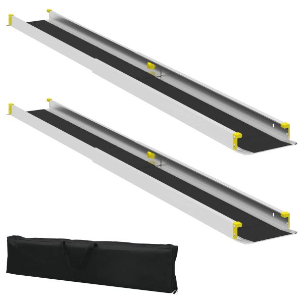 Рампа за инвалидни колички 2 pcs Черно 184,5 x 18,5 x 5 см