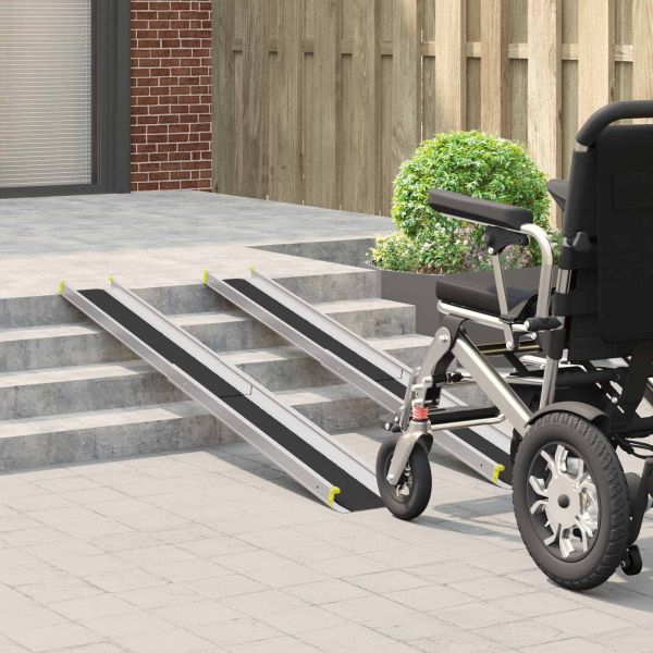 Рампа за инвалидни колички 2 pcs Черно 184,5 x 18,5 x 5 см