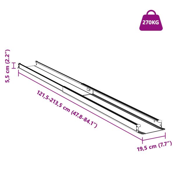 Рампа за инвалидни колички 2 pcs Черно 213,5 x 19,5 x 5,5 см