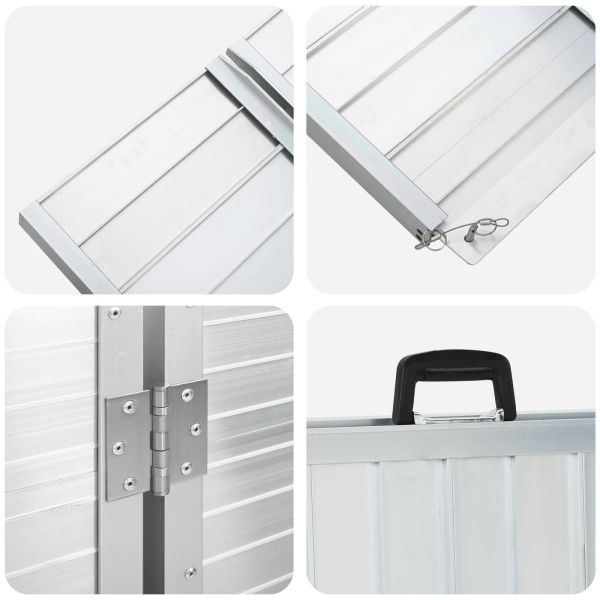 Рампa за инвалидна количка Сребрист 92 x 73,5 x 5 см Алуминий