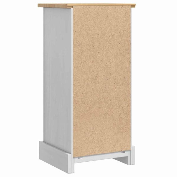 Нощно шкафче Бяло 35 x 32,5 x 74 см Солидно борово дърво
