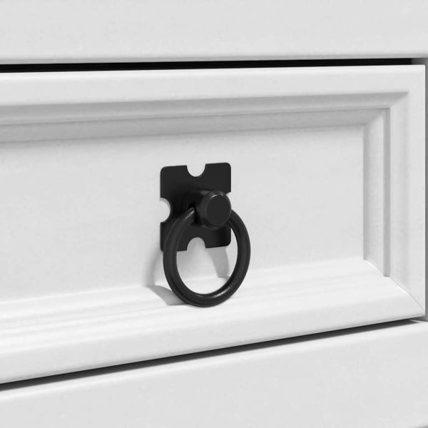 Нощно шкафче Бяло 53 x 39 x 66 см Солидно борово дърво