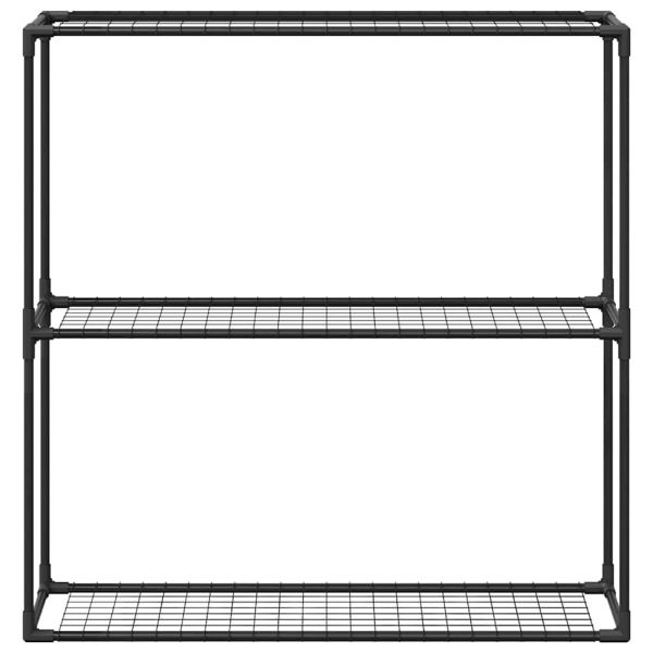 3-етажна стойка за растения Черно 100 x 32 x 102 см Стомана