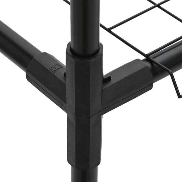 3-етажна стойка за растения Черно 100 x 32 x 102 см Стомана