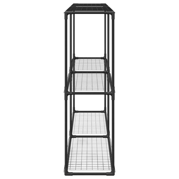 3-етажна стойка за растения Черно 200 x 32 x 104 см Стомана