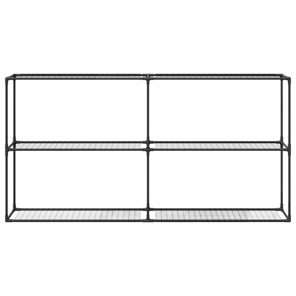 3-етажна стойка за растения Черно 200 x 32 x 104 см Стомана