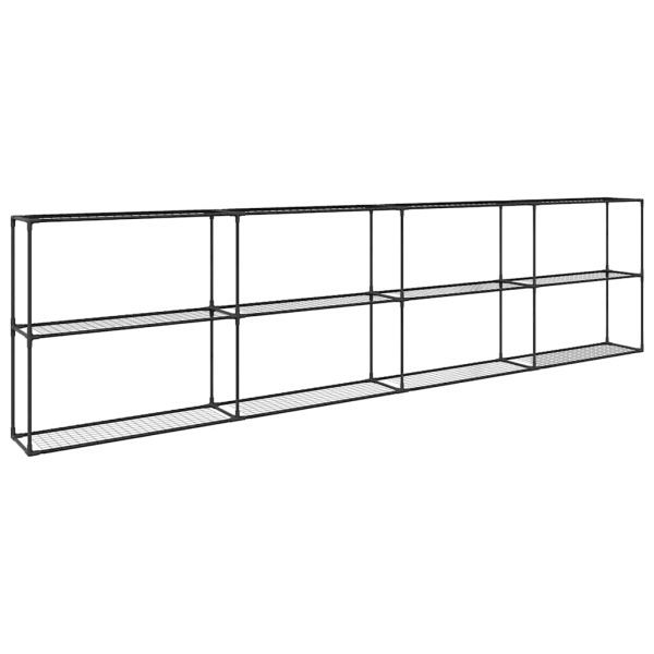 3-етажна стойка за растения Черно 400 x 32 x 104 см Стомана