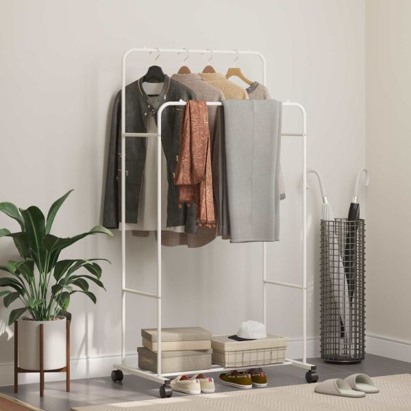 Държач за дрехи Едноцветен Бяло