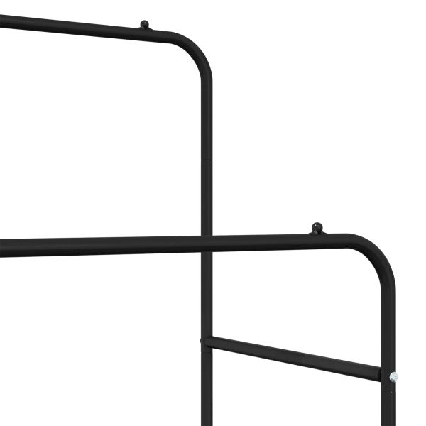 Държач за дрехи с рафт с колело със съхранение Черно