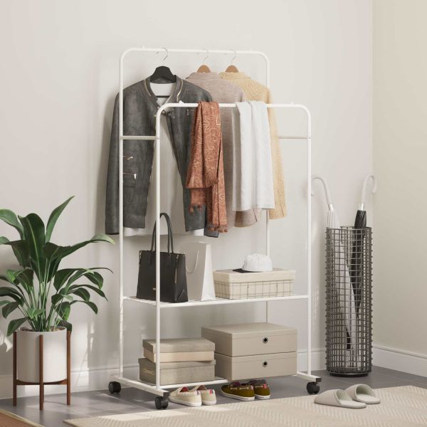 Държач за дрехи Едноцветен Бяло