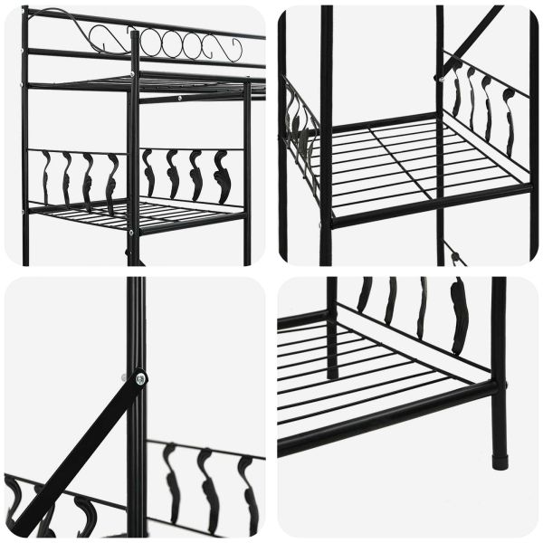 Отворен Гардероб с рафт Черно 100 x 43 x 188 см Стомана