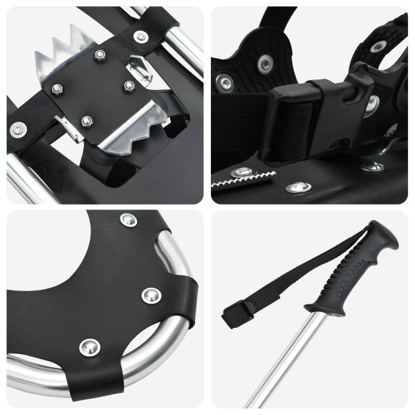 3 в 1 снегоходки с туристически пръчки Сребрист 21 инча