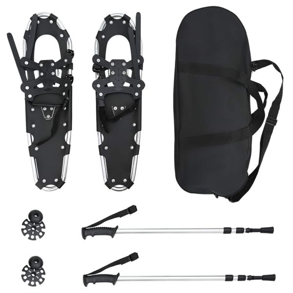 3 в 1 снегоходки с туристически пръчки Сребрист 30 инча