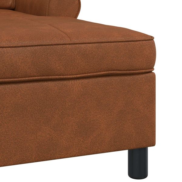 Шезлонг Лаунж с възглавница Кафяво 91 x 157 x 91 см Антично PU