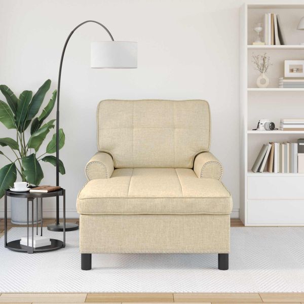 Шезлонг Лаунж с възглавница Крем 91 x 157 x 91 см текстил