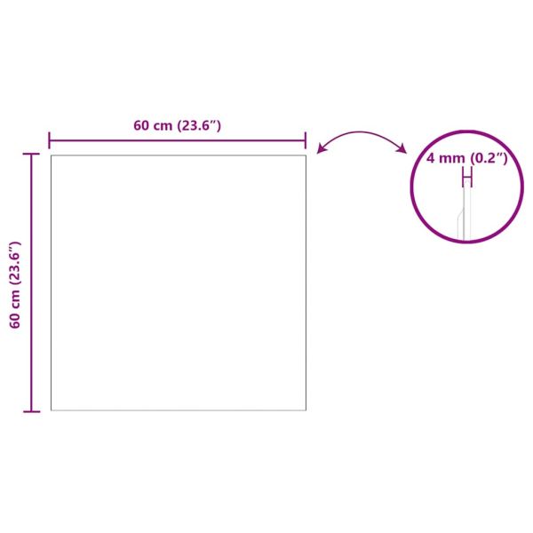 Стенни огледала Квадратна 60 x 60 cm закалено стъкло