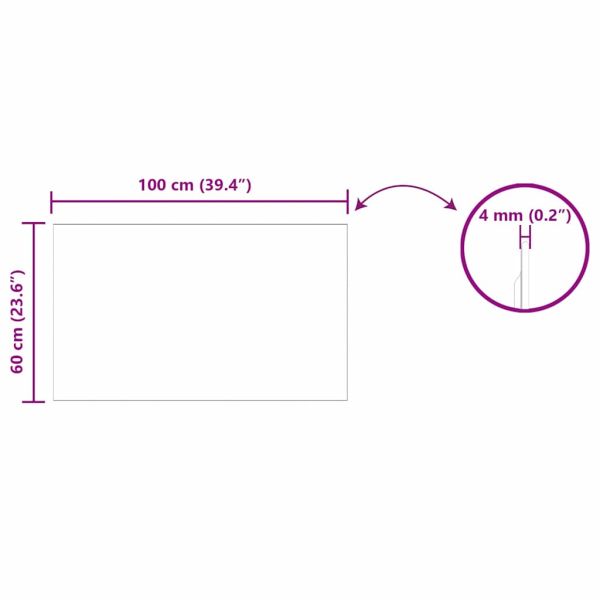 Стенни огледала Правоъгълна 100 x 60 cm закалено стъкло