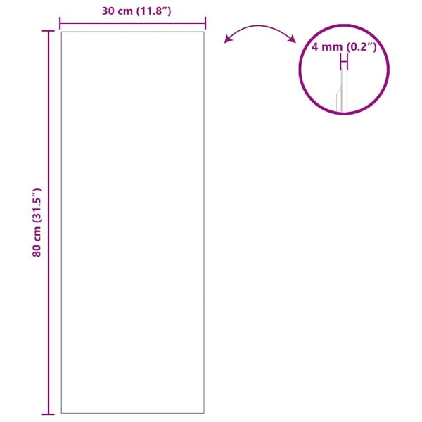 Стенни огледала Правоъгълна 30 x 80 cm закалено стъкло