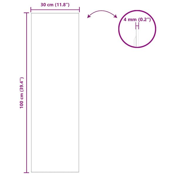Стенни огледала Правоъгълна 30 x 100 cm закалено стъкло