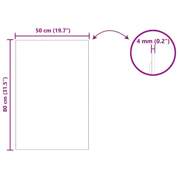 Стенни огледала Правоъгълна 50 x 80 cm закалено стъкло