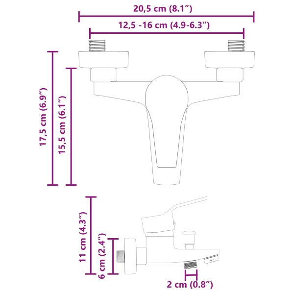 Смесител за душ Черно G 1 / 2 инча