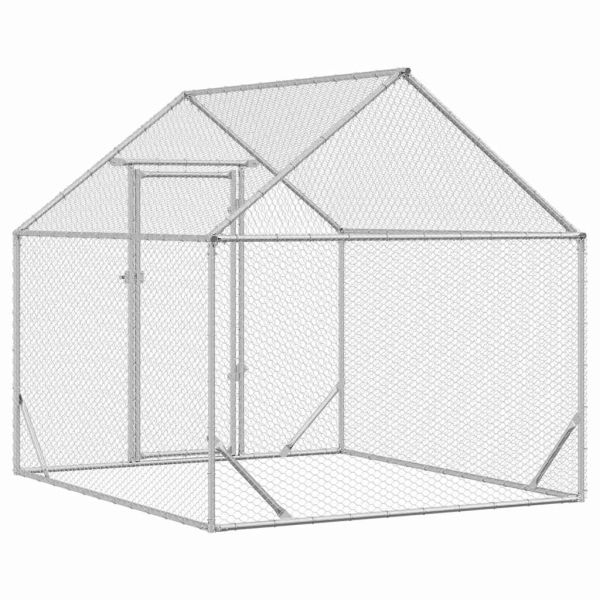 Клетка за пилета Сребрист 200x170x177 см Галванизирана стомана