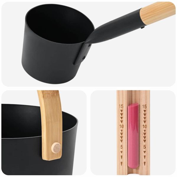 Комплект за сауна аксесоари 4 pcs Черно