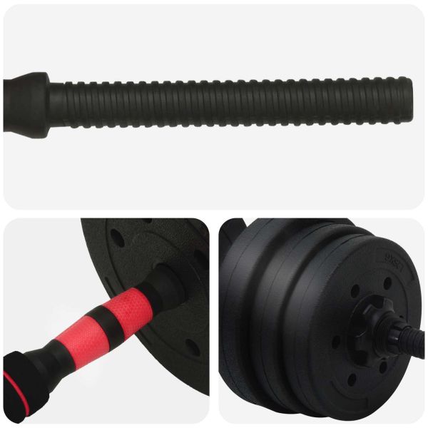 Комплект 2 в 1 дъмбел Черен и Червен 121 x 19,5 x 19,5 см