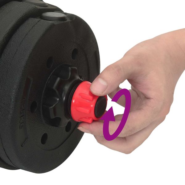 Комплект 2 в 1 дъмбел Черен и Червен 121 x 19,5 x 19,5 см