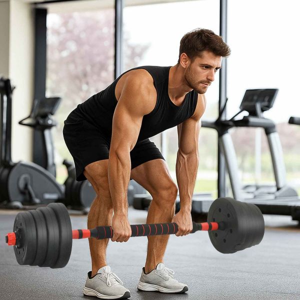 Комплект 4 в 1 дъмбел Черен и Червен 121 x 19,5 x 19,5 см