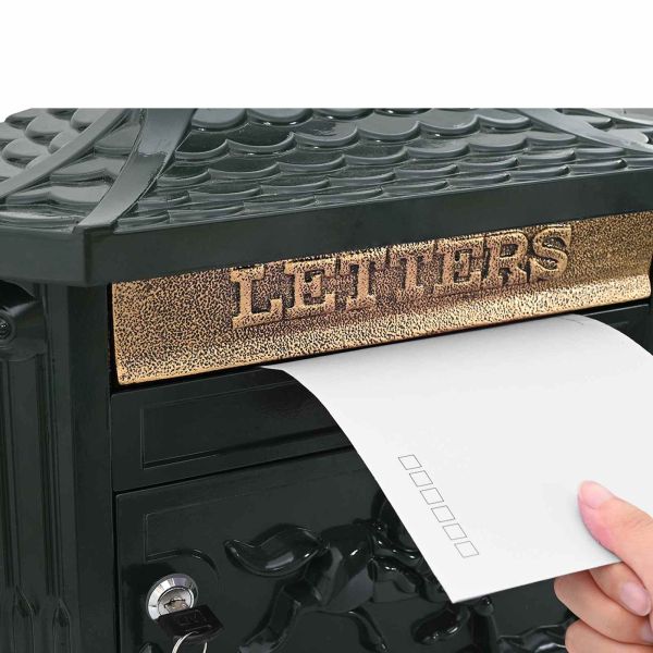 Стенно монтирана пощенска кутия Зелен 40,5 x 15,5 x 44 см