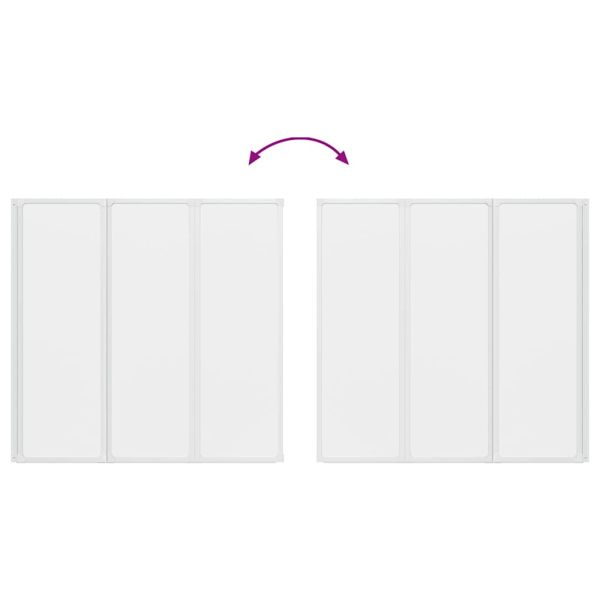 Екран за баня Мат 120 x 117 см Алуминий & Панел от PP