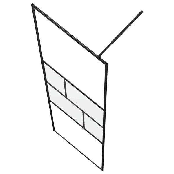 Стена на душ с вход Черно 80 x 195 x 0.5 см Стъкло и алуминий