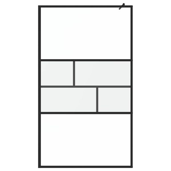 Стена на душ с вход Черно 80 x 195 x 0.5 см Стъкло и алуминий