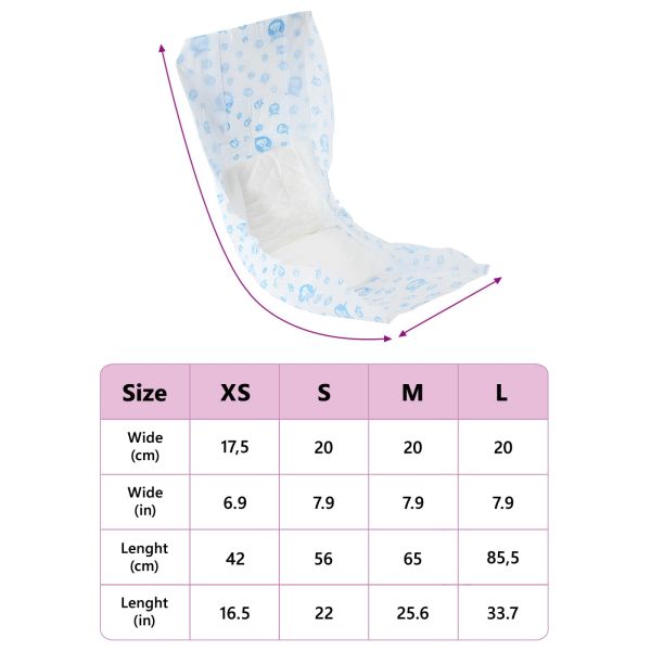 Еднократна пелена за кучета мъже 30 pcs Бяло XS