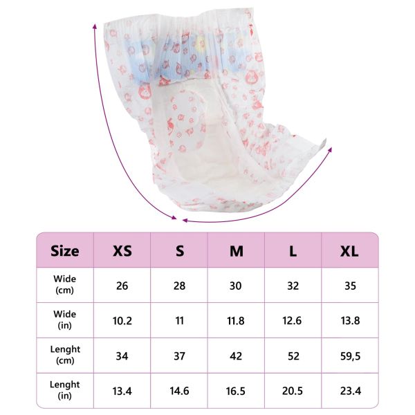 Еднократна дамска пелена за кучета 30 pcs Бяло XS